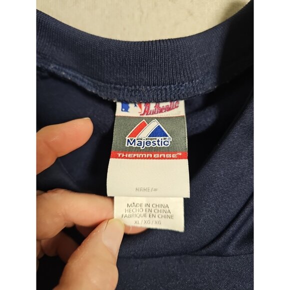 Majestic NY Yankees Authentic Therma Base Cage Pullover Men's Large XL MLB Blue - Picture 3 of 5